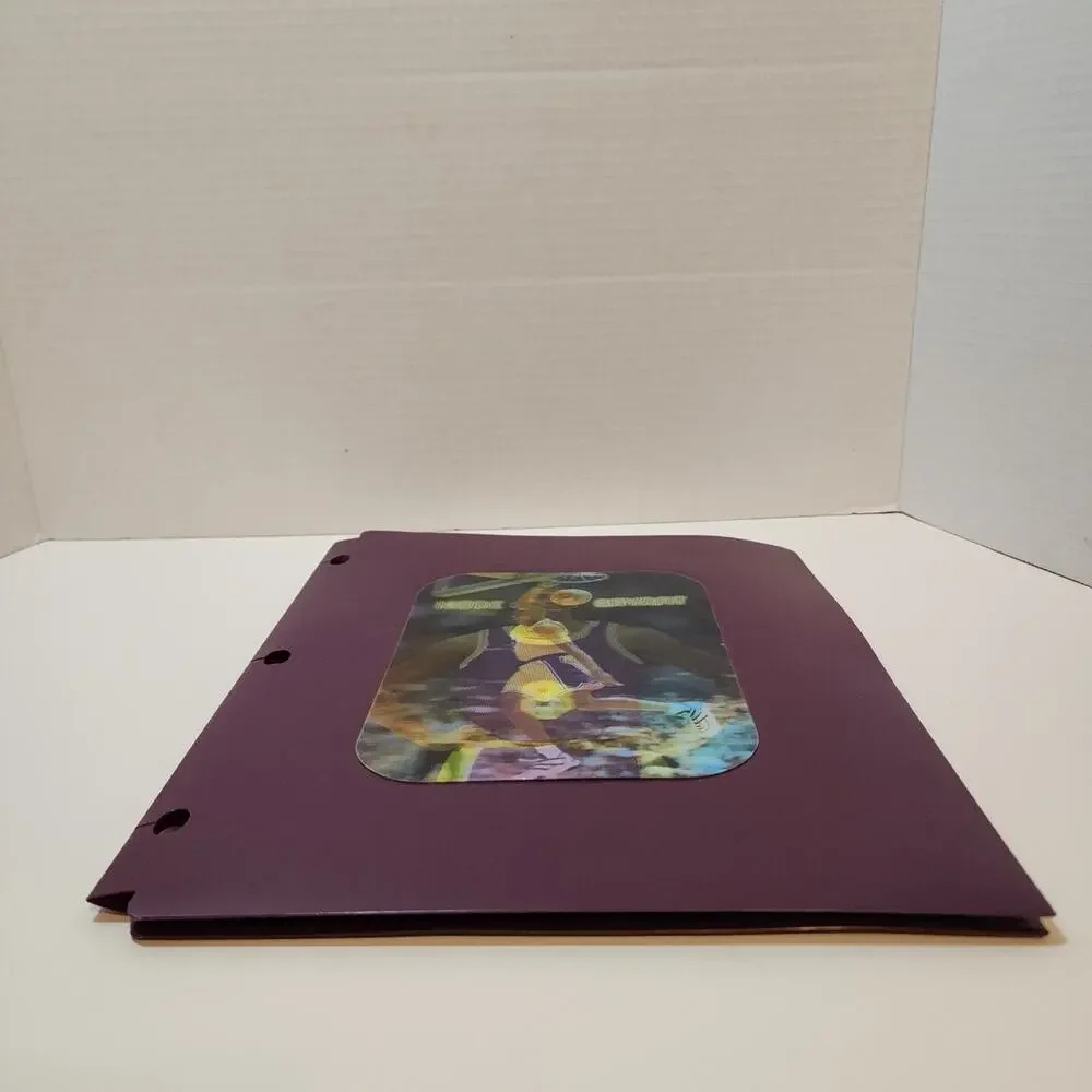 Rare 3-D Kobe Bryant School Folder Cool Moves Plastic 3 Ring Item #55002 Purple